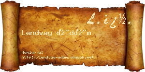 Lendvay Ádám névjegykártya